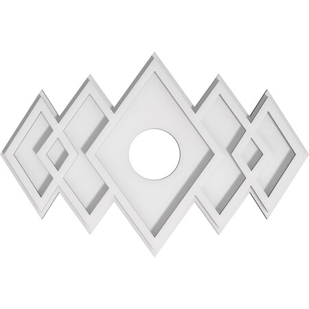 Ekena Millwork Zoe Architectural Grade PVC Ceiling Medallion, 18"W x 12"H x 3"ID x 5 1/2"C x 1"P, One-Piece CMP18X12ZE-03000